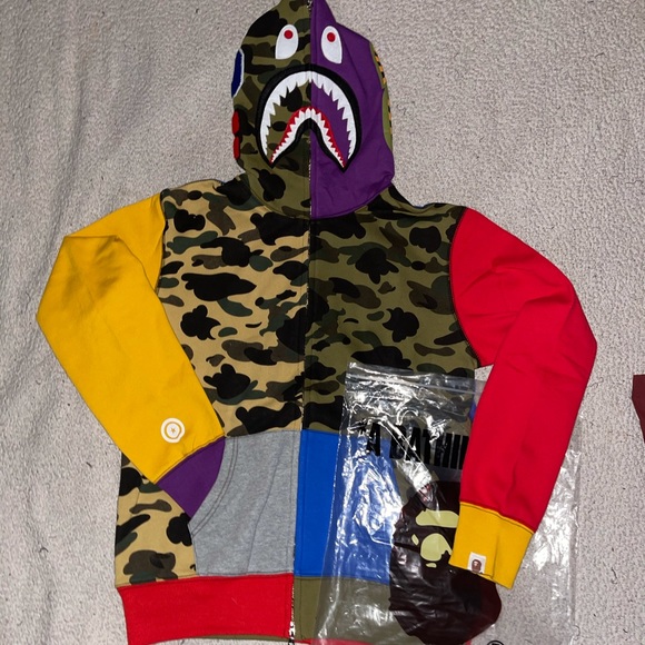 Bape Other - NWT Bape 1st Camo Crazy Shark Full Zip Hoodie XL